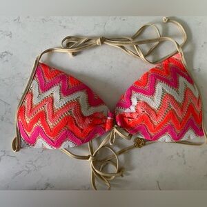 Luli Fama Flamingo Beach bikini top